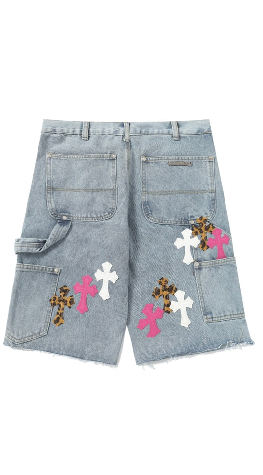 CHROME HEARTS DENIM SHORTS