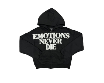 MIXED EMOTION “ END” RHINESTONE HOODIE