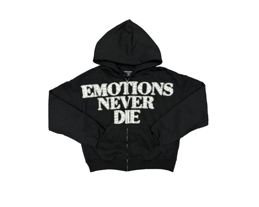 MIXED EMOTION “ END” RHINESTONE HOODIE