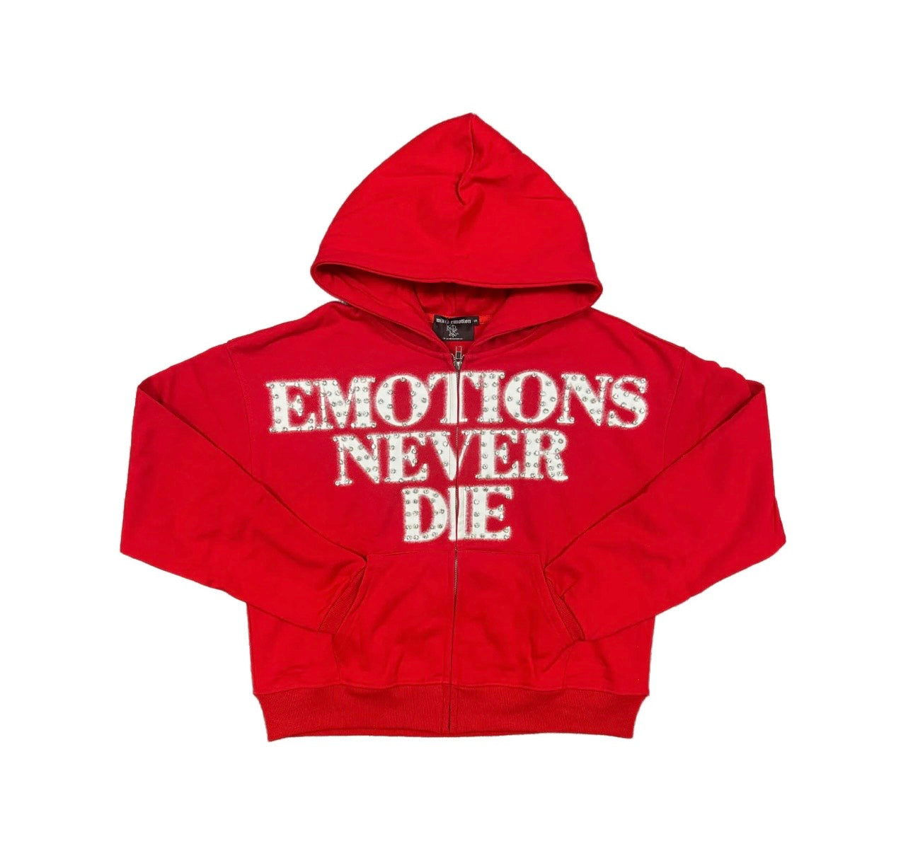 MIXED EMOTION “ END” RHINESTONE HOODIE