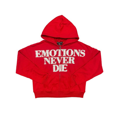 MIXED EMOTION “ END” RHINESTONE HOODIE
